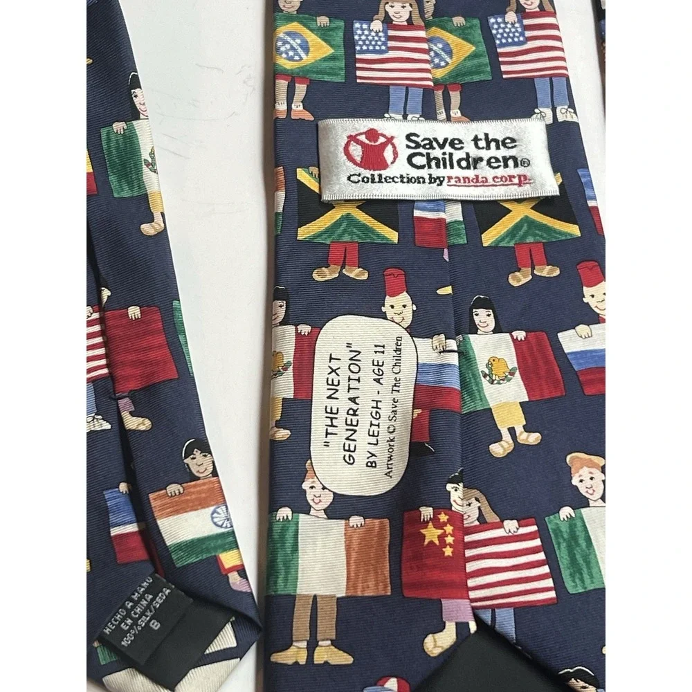 Save The Children 100% Silk Tie Lot Scenes Of Christmas The Next Generation